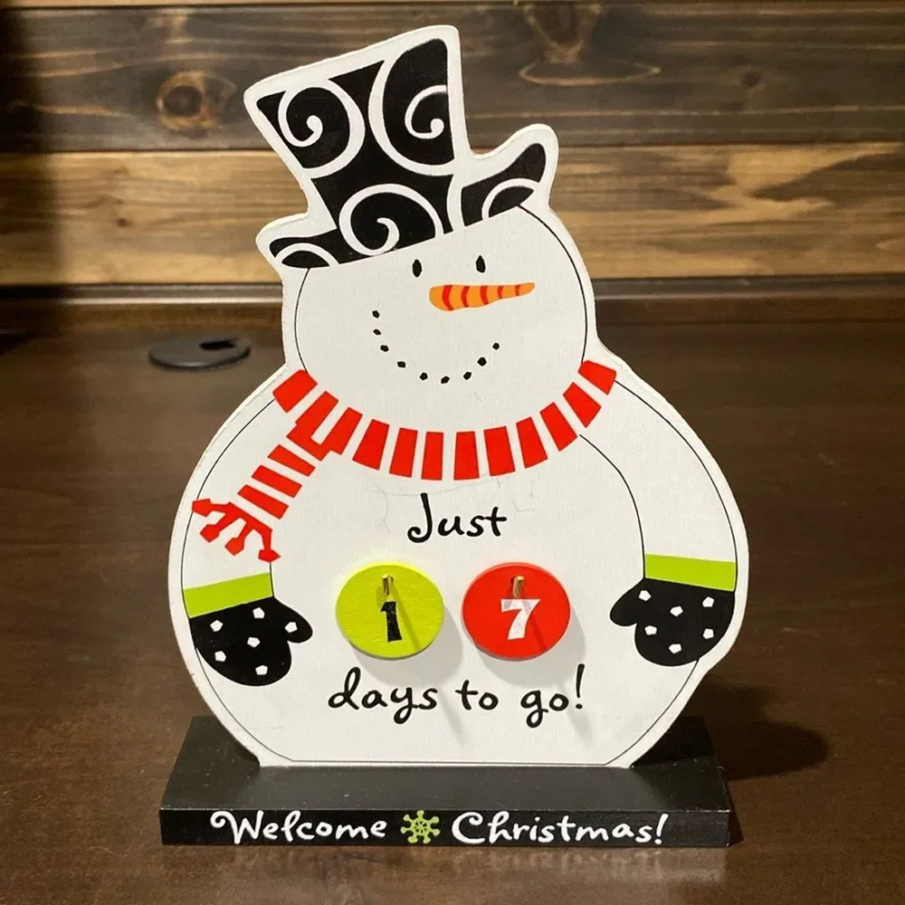 Snowman Countdown to Christmas Home Decor